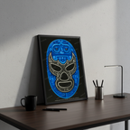 Blue Aztec Demon Digital Print