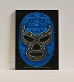 Blue Aztec Demon Digital Print