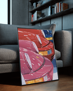 Colored Porsche Digital Print